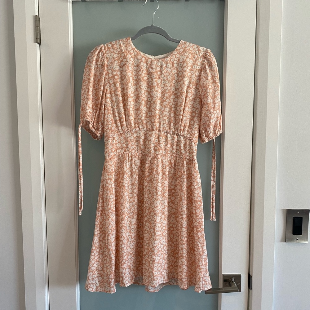 Lost + Wander Peach Floral Mini Dress